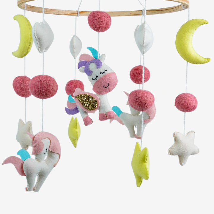Babble Wrap Cot / Crib Mobile - Dreamy Unicorn