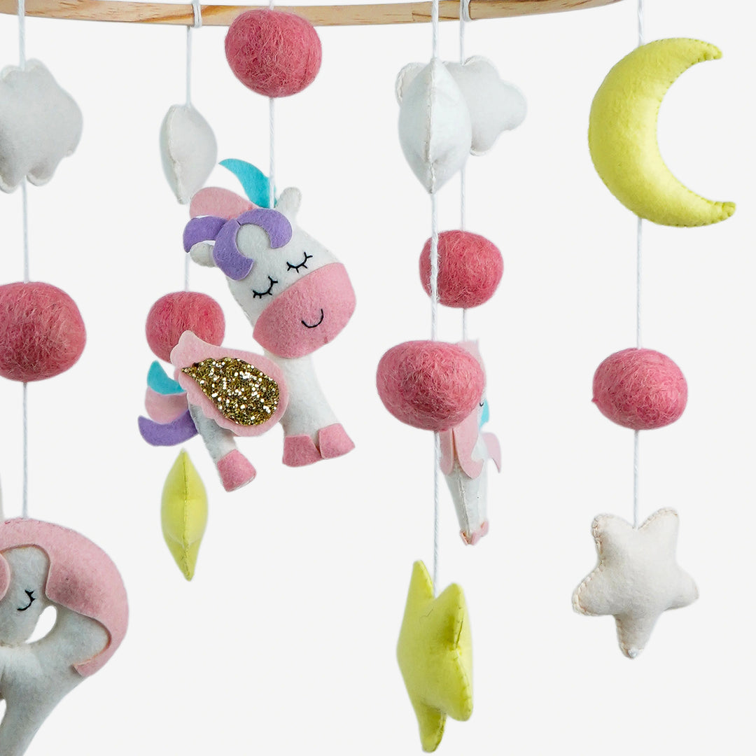 Babble Wrap Cot / Crib Mobile - Dreamy Unicorn