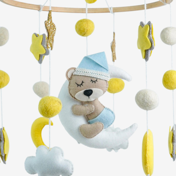Babble Wrap Cot / Crib Mobile - Dreaming Teddy Bear
