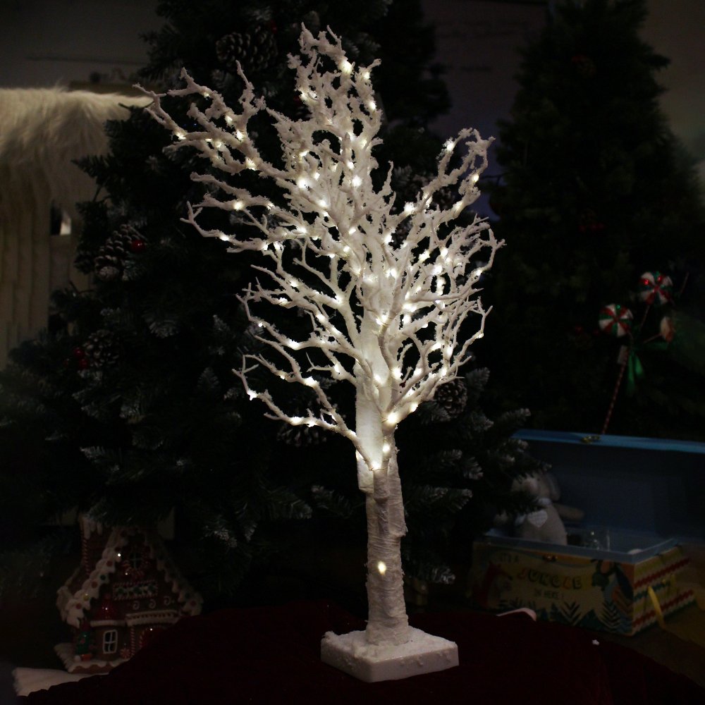 Babble Wrap Decorative White Twig LED Light Table Top Christmas Tree