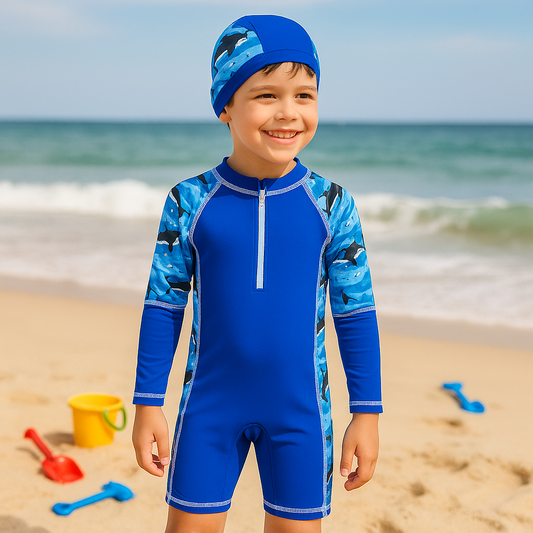 Deep Sea Dive Orca Swim Set with Cap