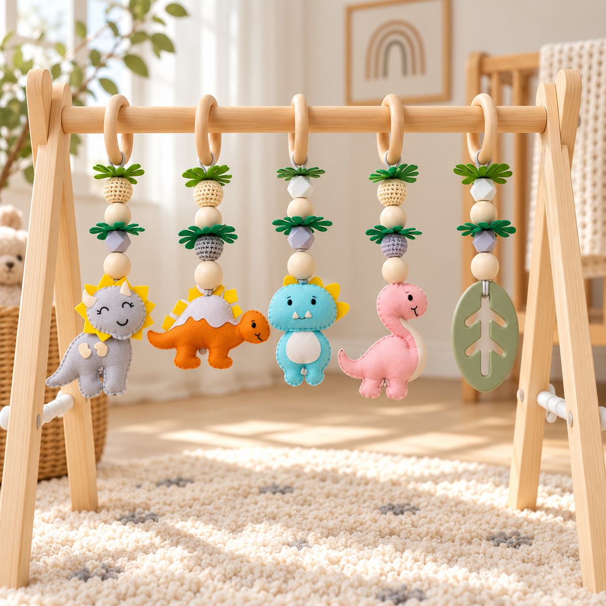 Dino Darlings – Wooden Baby Play Gym