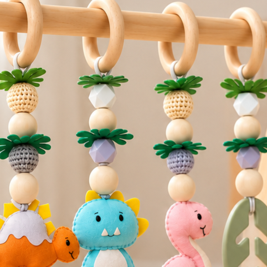 Dino Darlings – Wooden Baby Play Gym