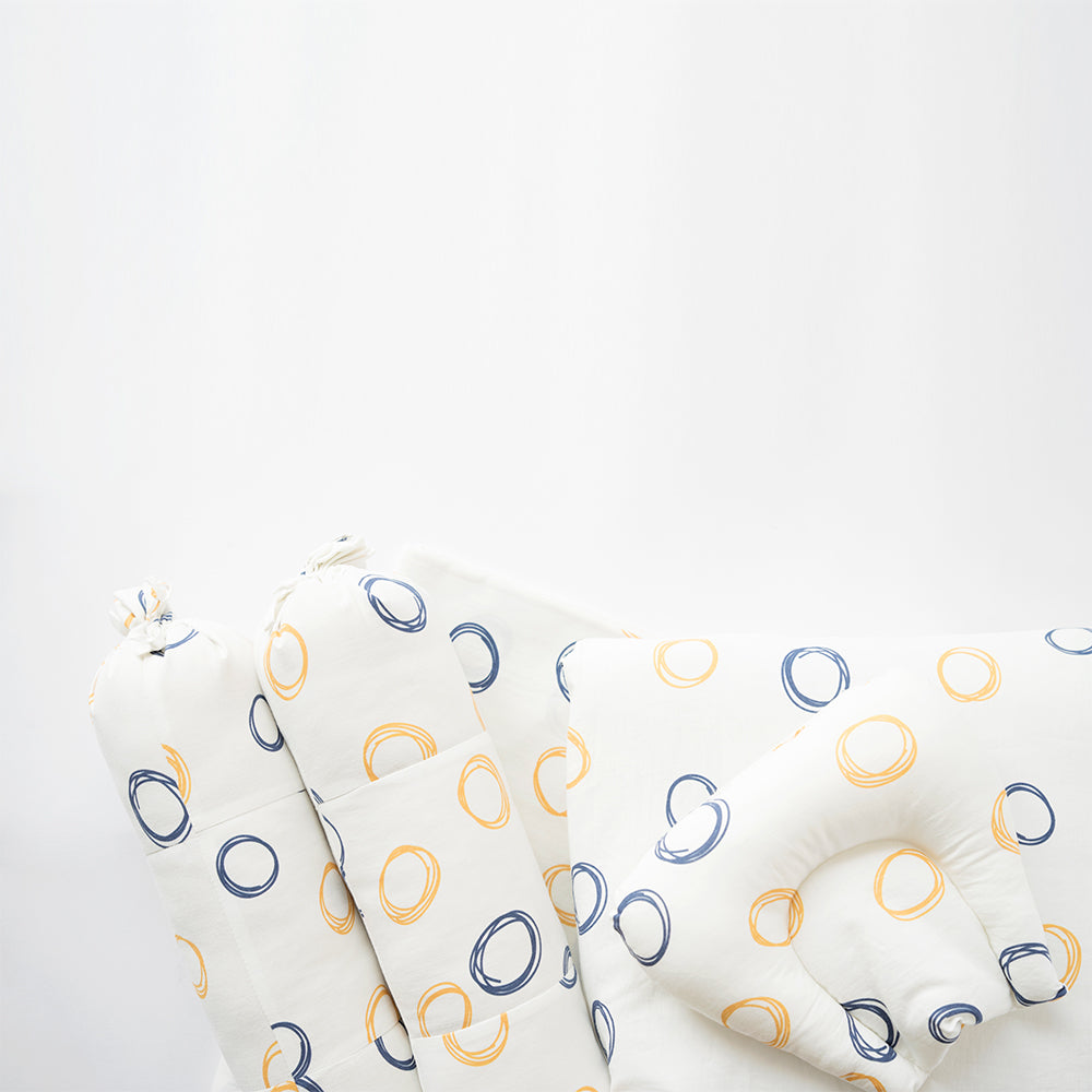 Doodle Circles - Cot Bedsheet Set