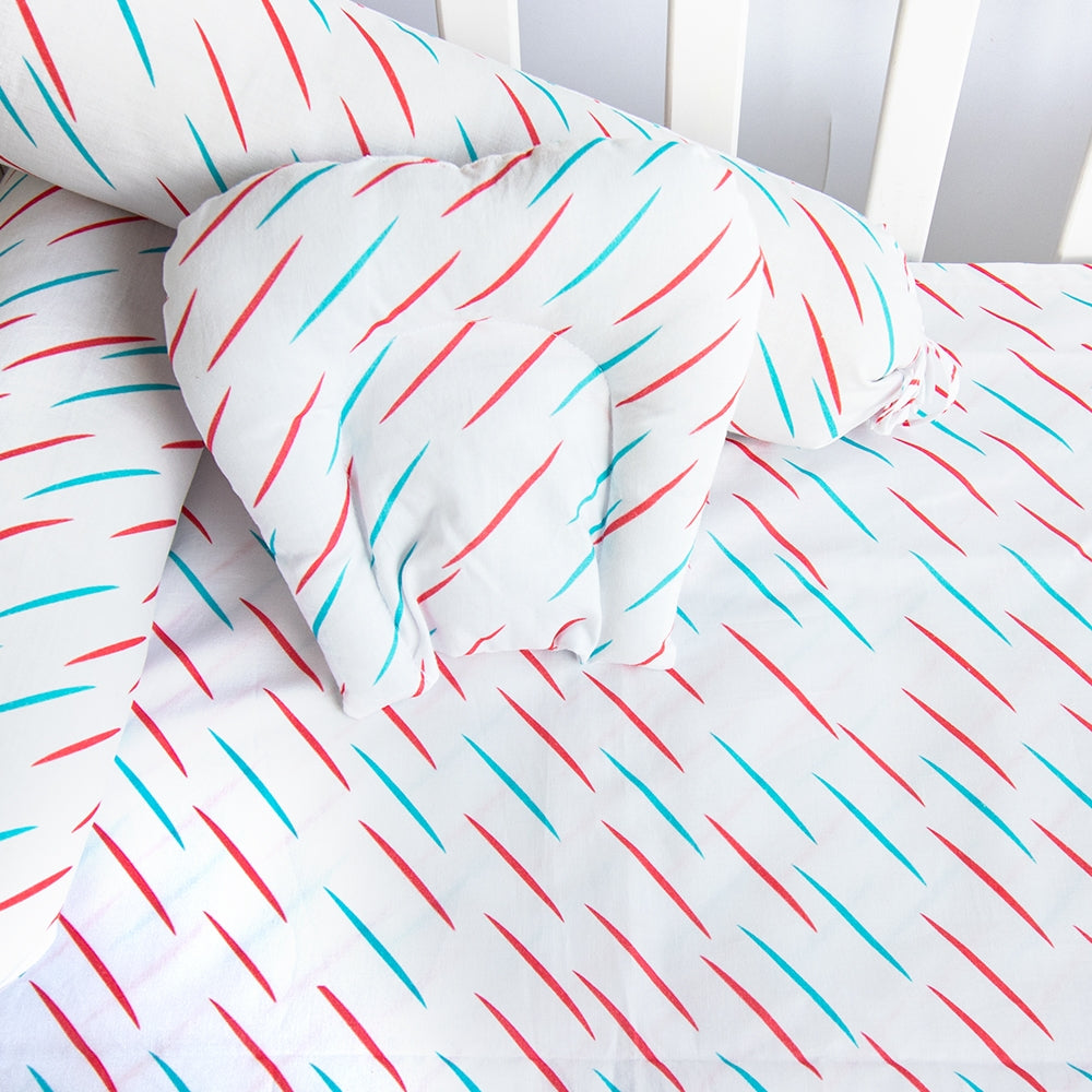 Doodle Rain- Cot Bedsheet Set