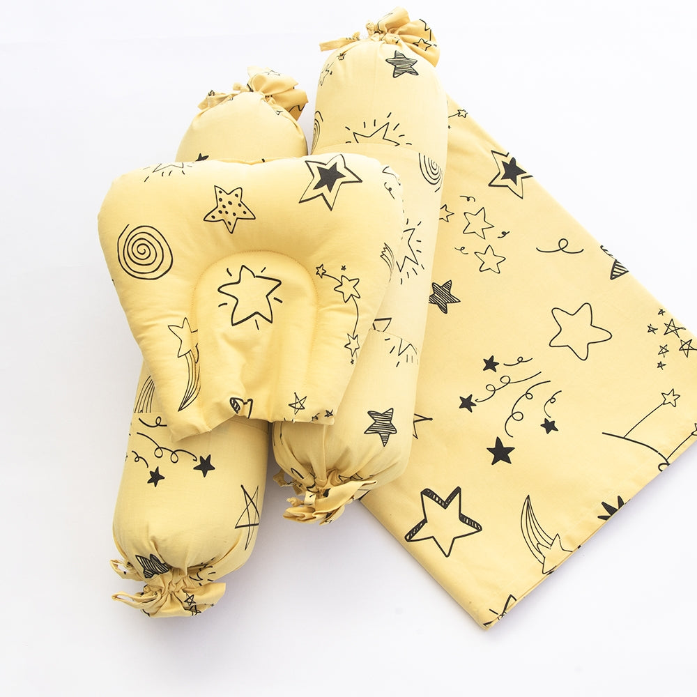 Doodle Stars - Cot Bedsheet Set