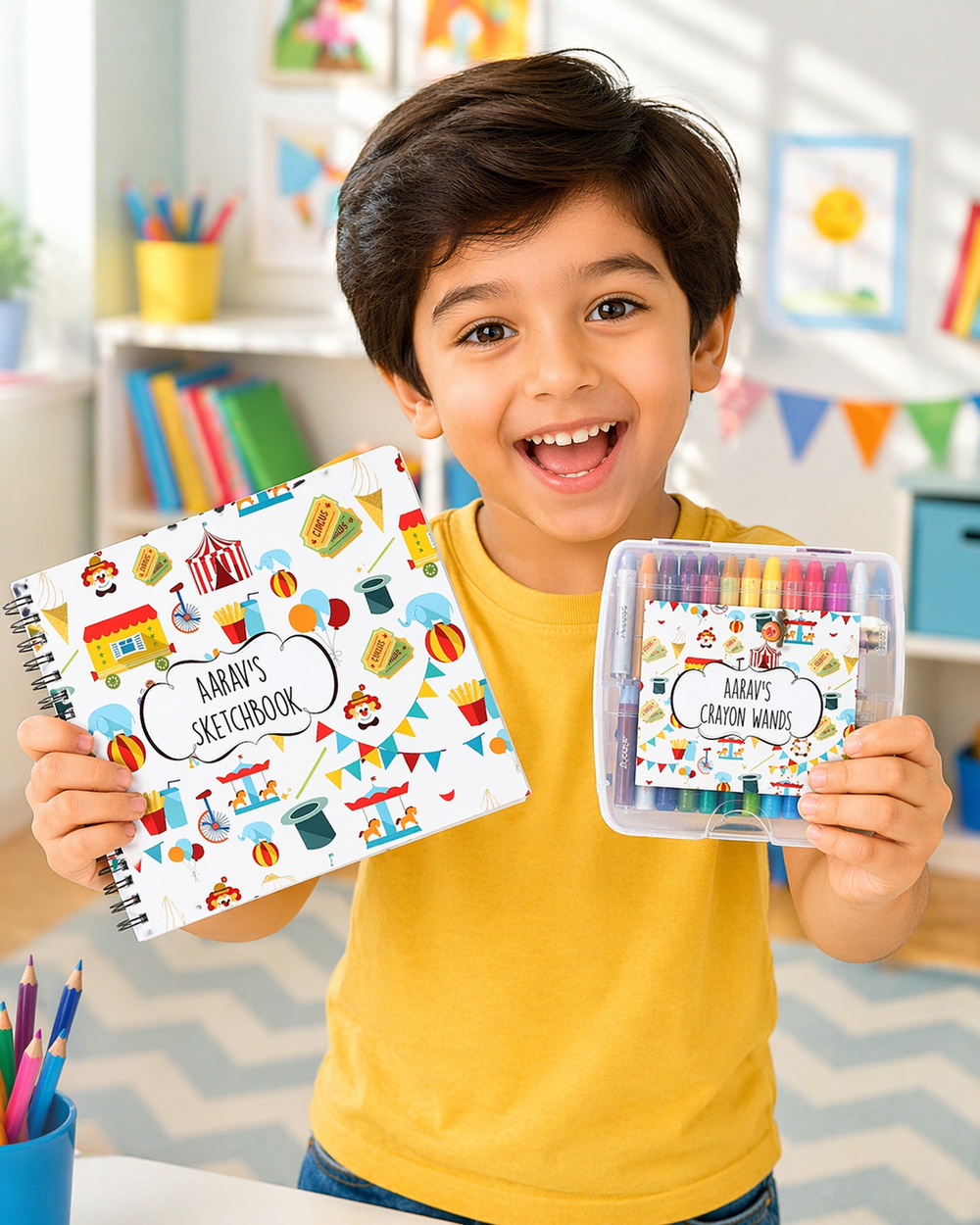 Doodle Book With Personalized Crayons - Circus