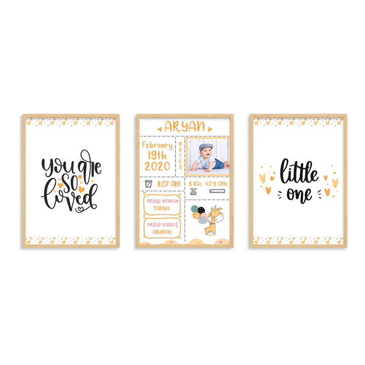 Doodle's Wall Frames - Baby Giraffe (Set Of 3) Style 1