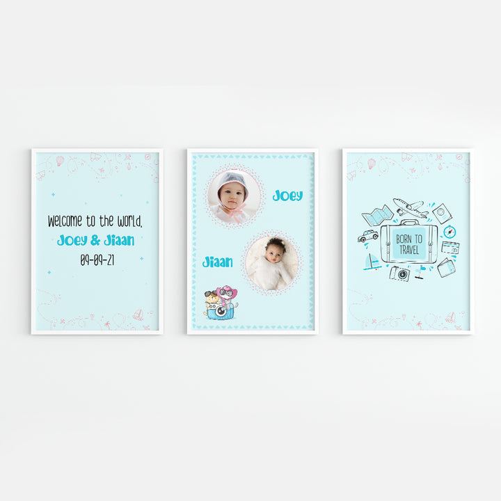 Doodle's Wall Frames - Lil Travellers (Set Of 3) Style 1