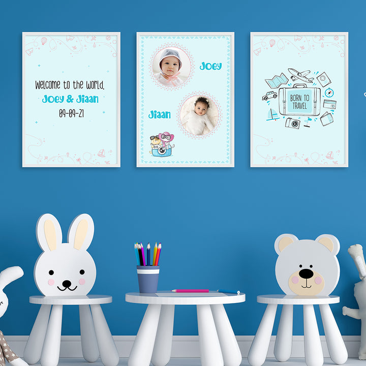 Doodle's Wall Frames - Lil Travellers (Set Of 3) Style 1