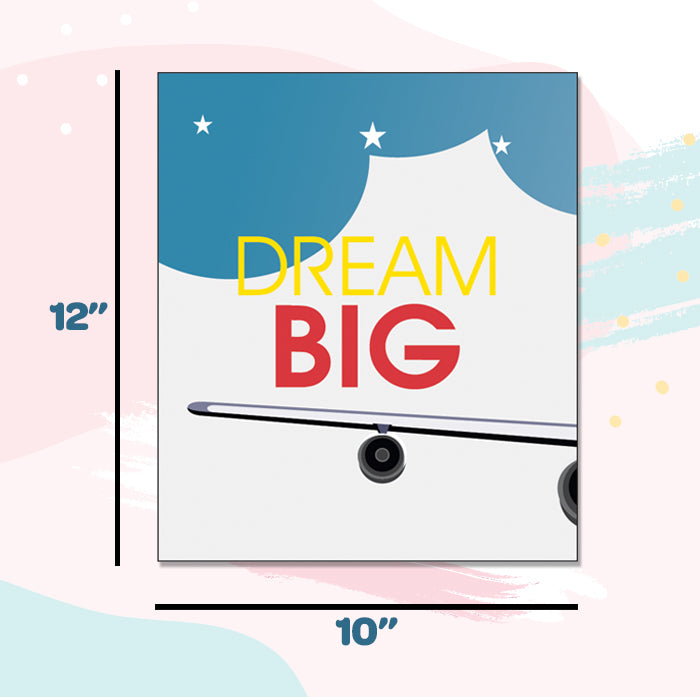 Dream Big Aeroplane Canvas For Wall (Set of 3)