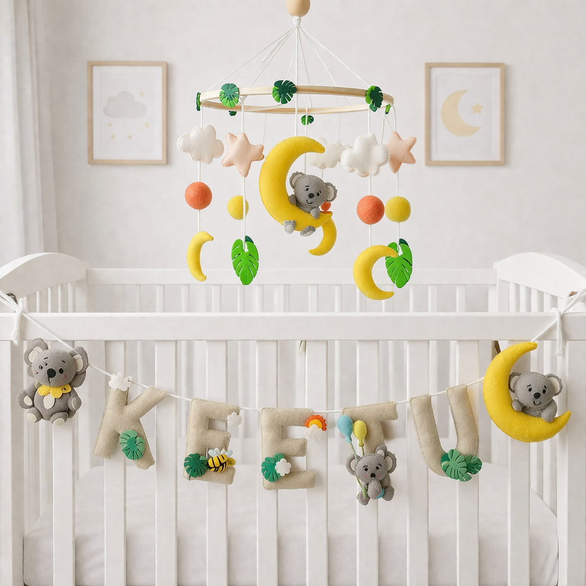 Dreamy Koala Cot Mobile & Bunting Combo