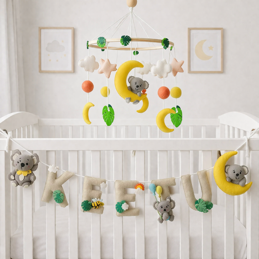 Dreamy Koala Cot Mobile & Bunting Combo