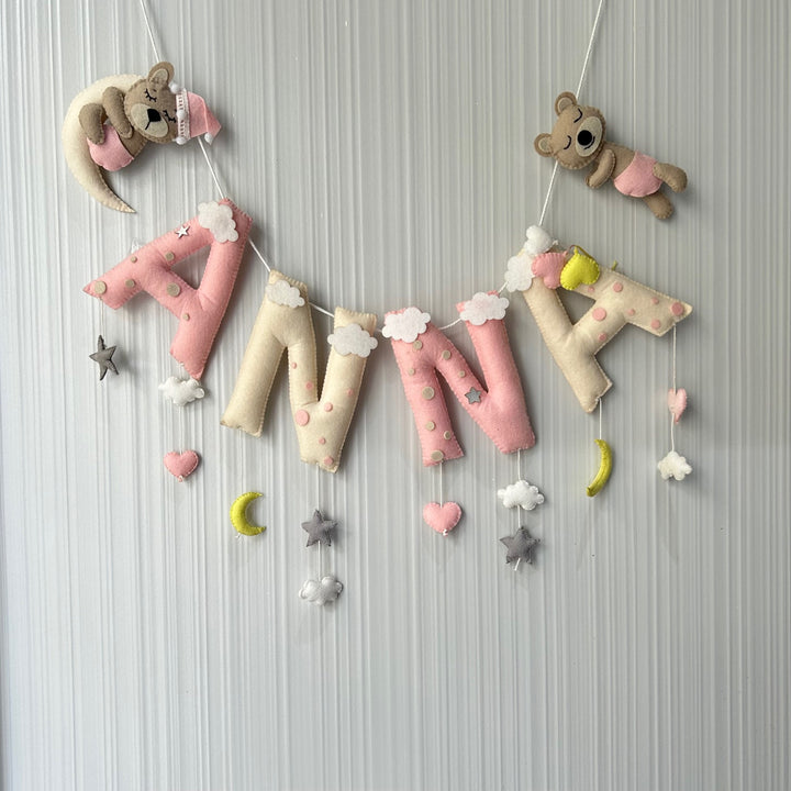 Babble Wrap Dreamy Teddy Name Bunting/Garland