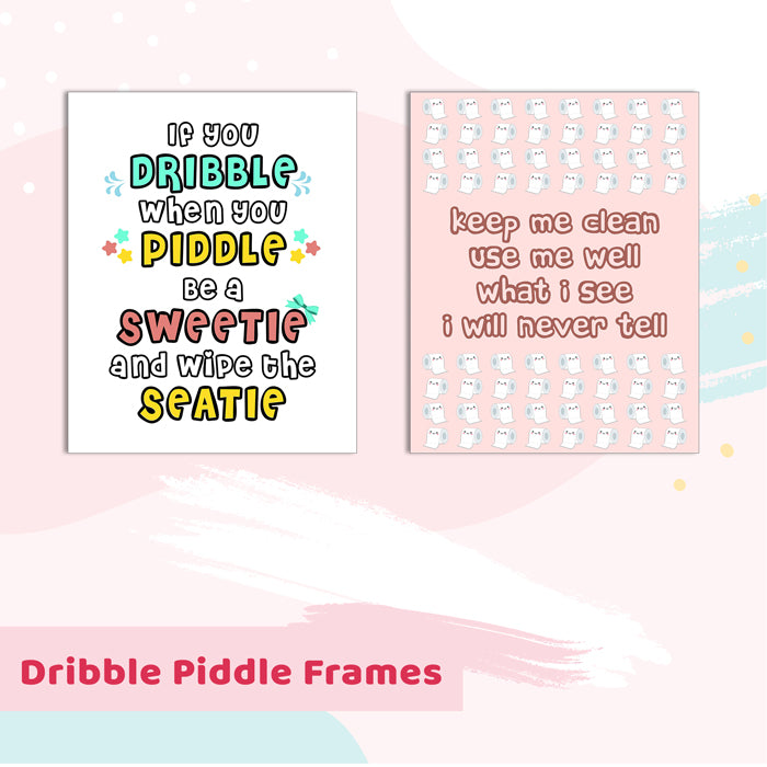 Dribble Piddle Frames for Wall (Set of 2)