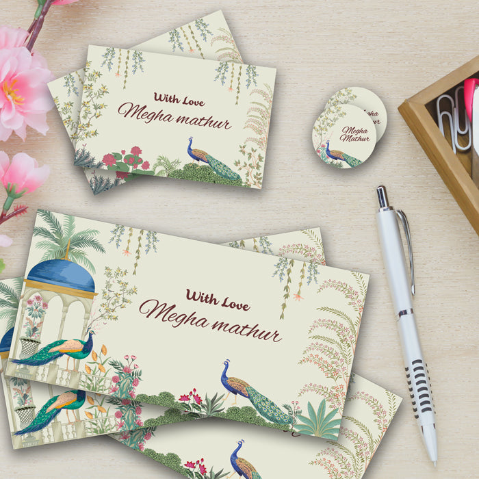 PERSONALISED GIFT ENVELOPES, CARDS & STICKERS COMBO -  ROYAL THEME, SET OF 130
