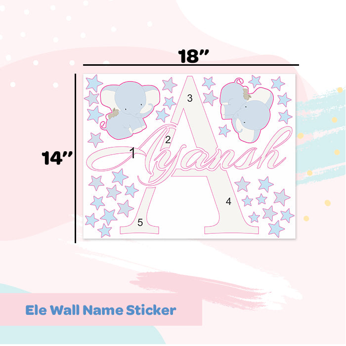 Elephant Wall Name Sticker