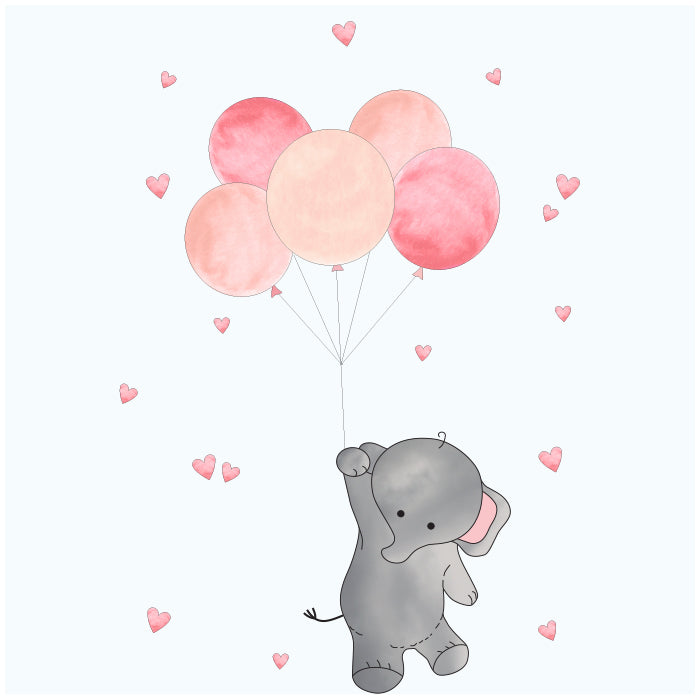 Elephant With Balloon Wall Sticker