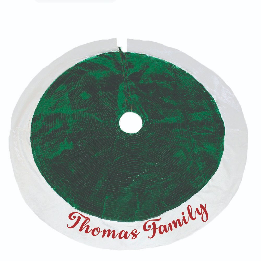 54" Tree Skirt- Velvet Emerald Embrace