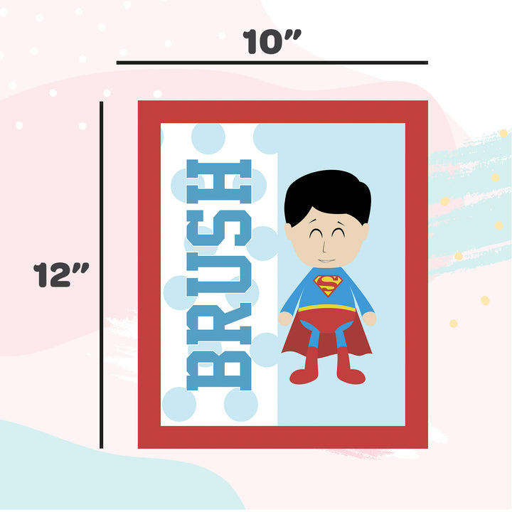 Even Super Heroes Have To Go To Washroom Bathroom Frames for Wall (Set of 3)
