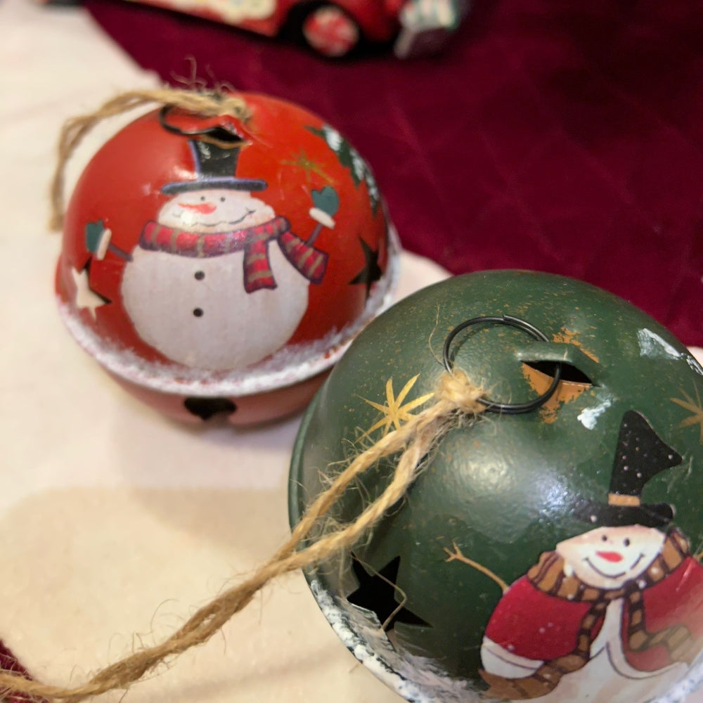 Babble Wrap Snowbell Bauble- Crimson & Evergreen (Set of 2)