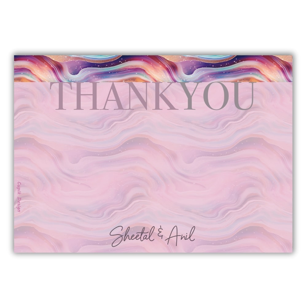 Wavy Colour Personalised Thank You Cards