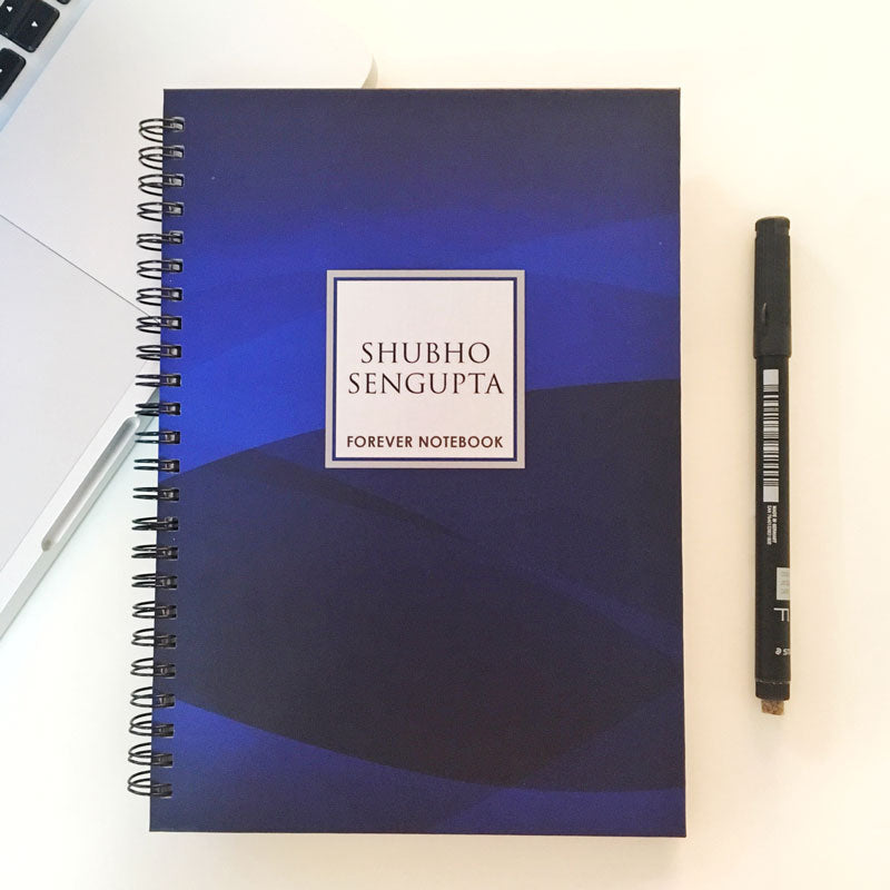 Dark Blue Abstract Forever (Rewritable) Notebook