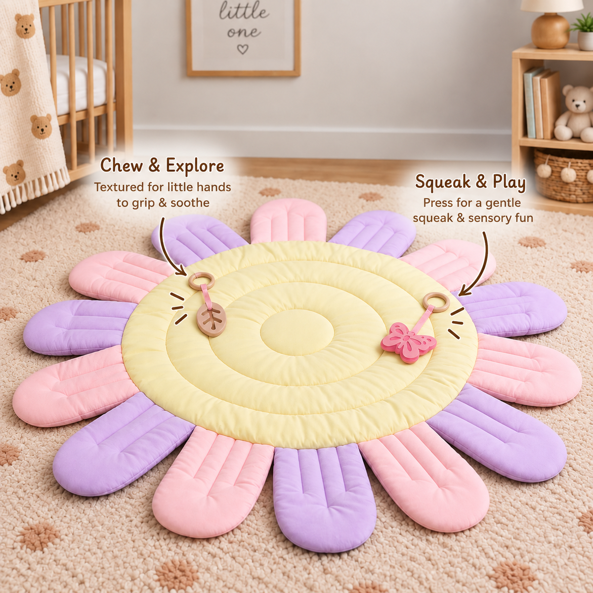Fairytale Dreams – Unicorn Wooden Baby Play Gym With Mat 🦄