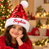 Festive Glam Personalised Sequins Santa Cap – Red & Gold