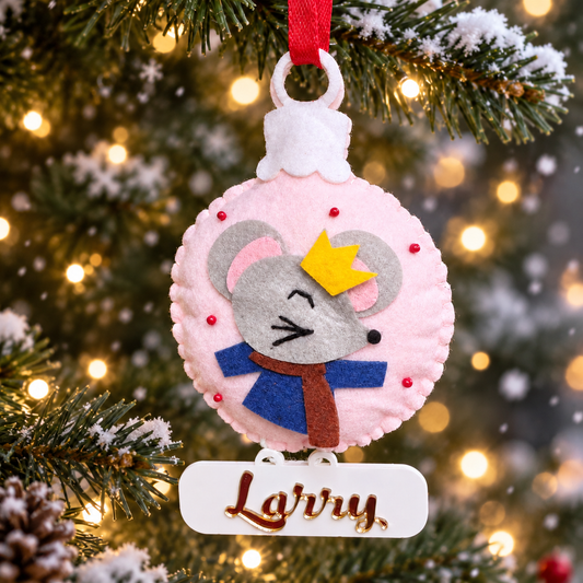 Festive Mouse Delight Felt Ornament