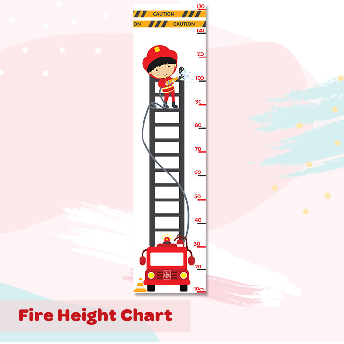 Fire Brigade Height Chart Wall Sticker