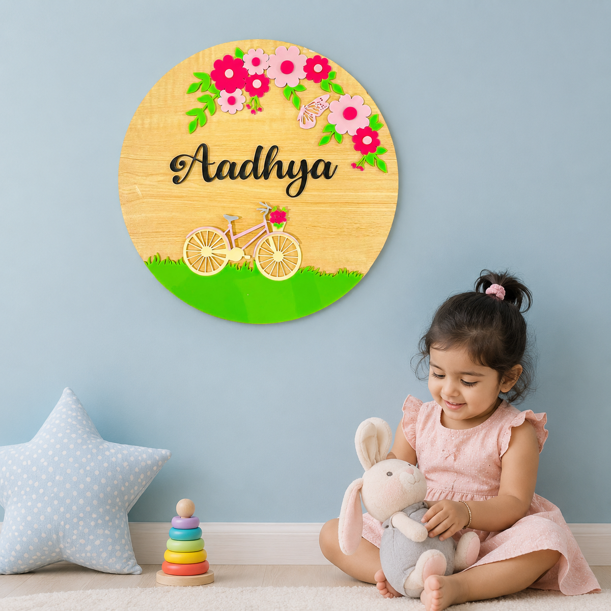 Floral Pedal Name Plaque