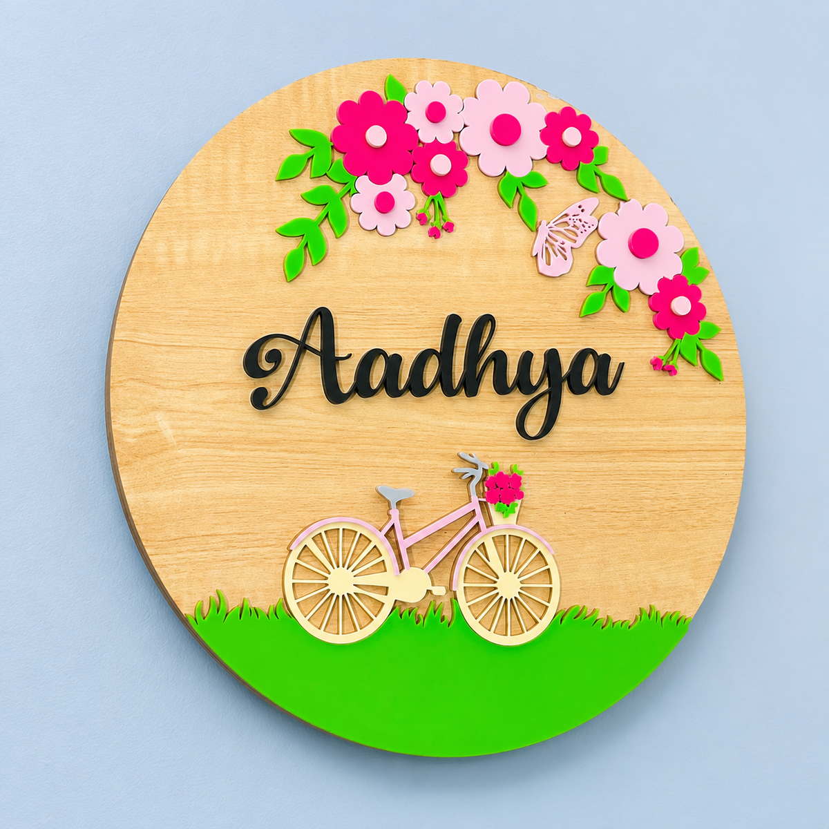 Floral Pedal Name Plaque