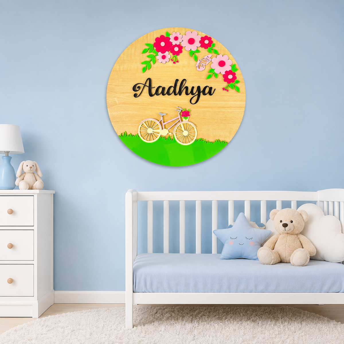 Floral Pedal Name Plaque