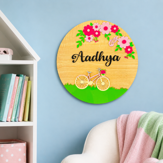 Floral Pedal Name Plaque