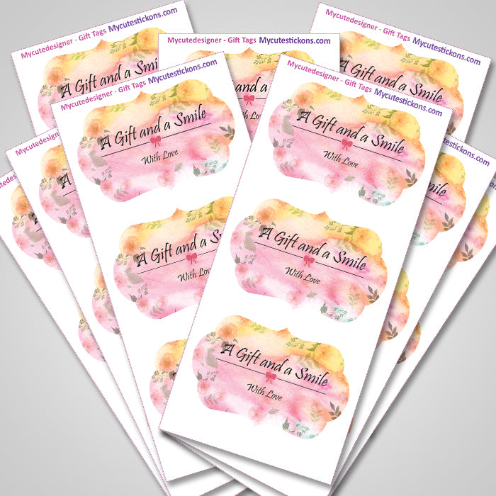 Personalised Gift Sticker - Flowersnmore - Set of 60