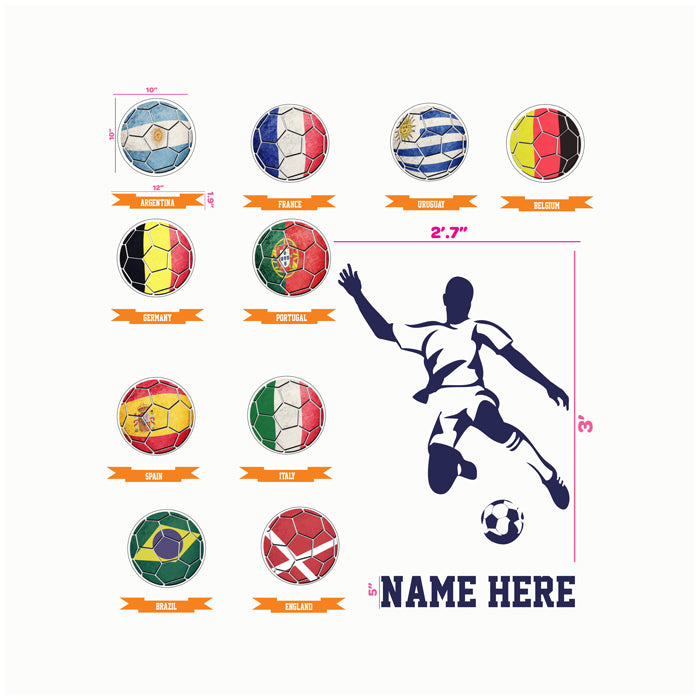 Football Wall Name Sticker