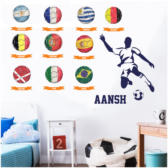 Football Wall Name Sticker