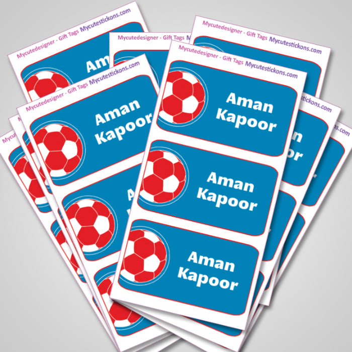 Personalised Gift Sticker - Football - Set of 60