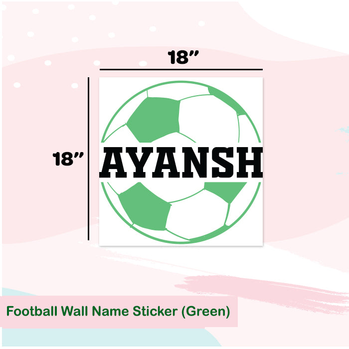 Football Wall Name Sticker (Green)