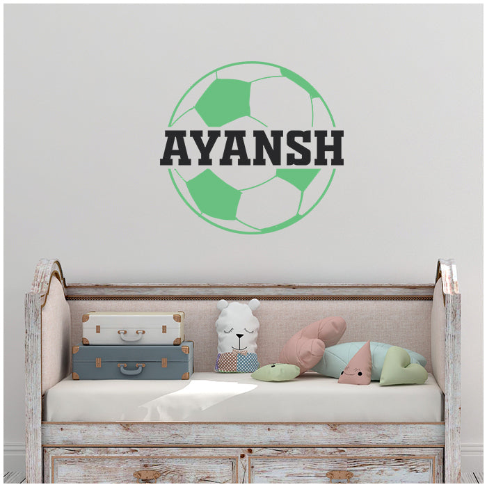 Football Wall Name Sticker (Green)