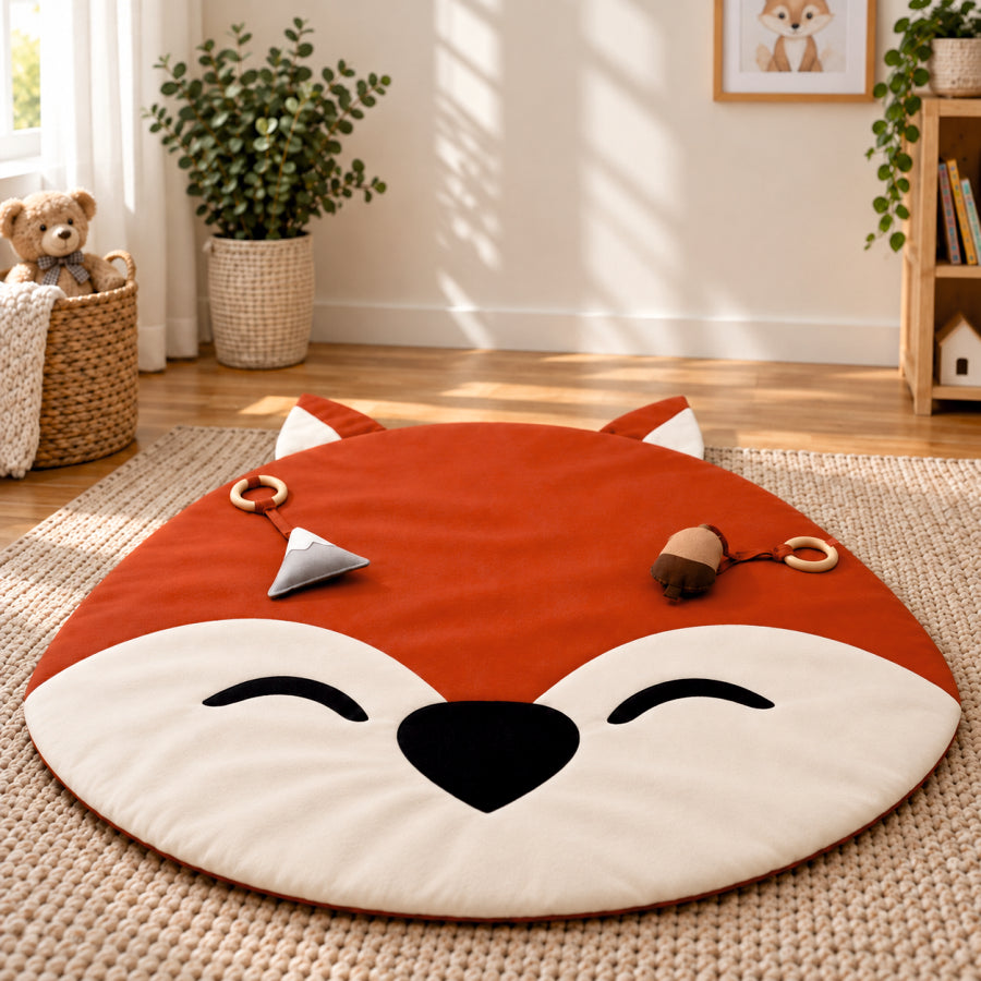 Fox & Friends – Woodland Wooden Baby Play Gym With Play Mat
