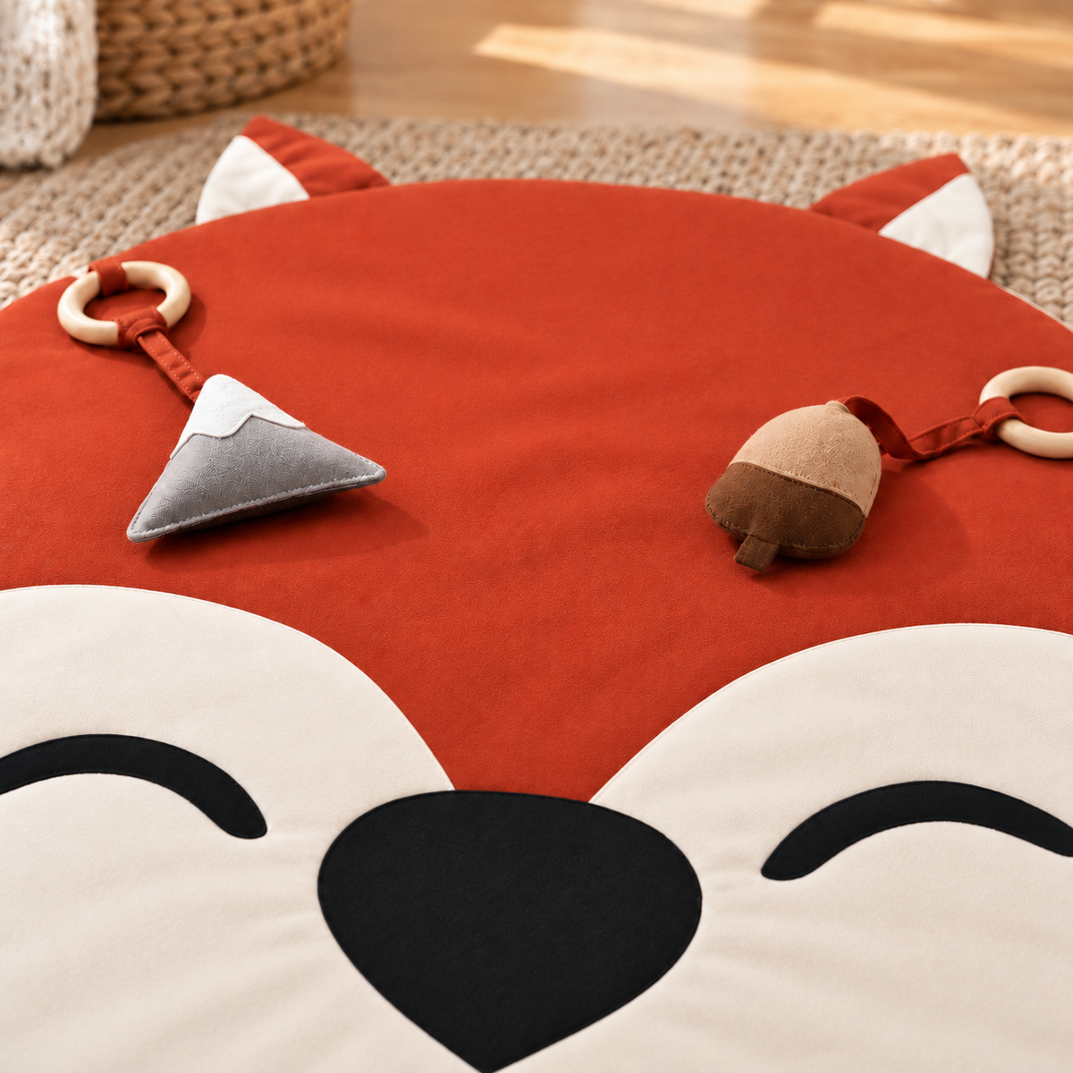 Fox & Friends – Woodland Wooden Baby Play Gym With Play Mat