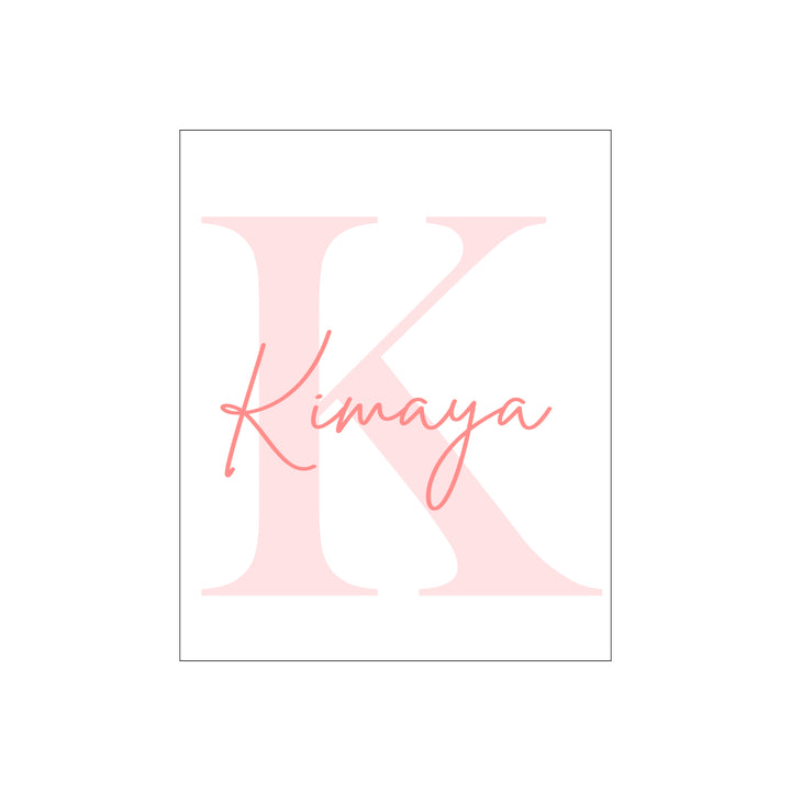 Birth Statistics Frame - Blush Initial