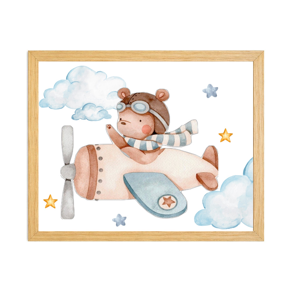 Wall Frame - Teddy on a Plane (Set Of 2)