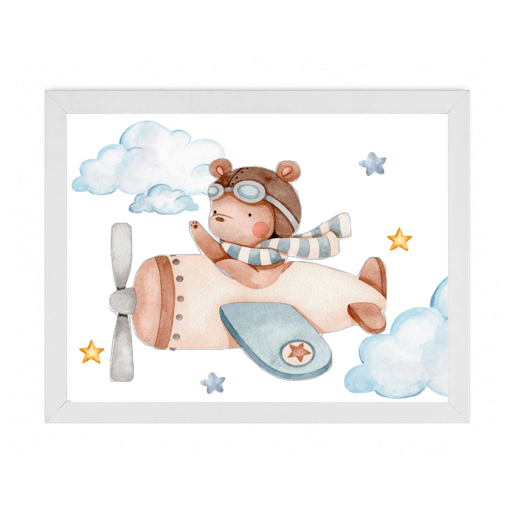 Wall Frame - Teddy on a Plane (Set Of 2)