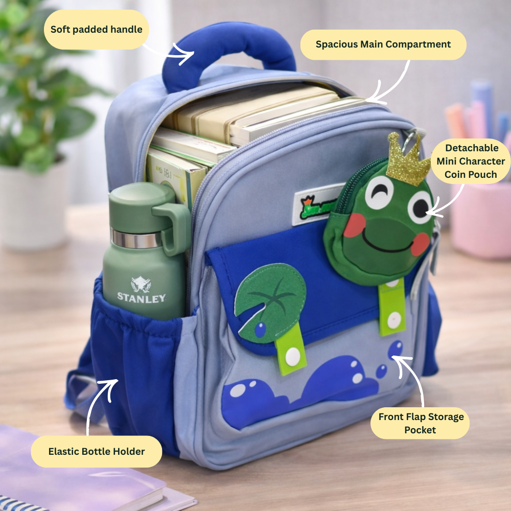 Frog Prince Preschool Backpack with Mini Pouch