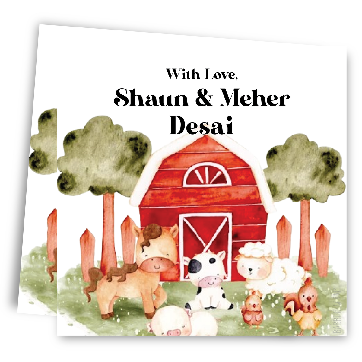 Gift Tag - Farm Animals (Set of 24)