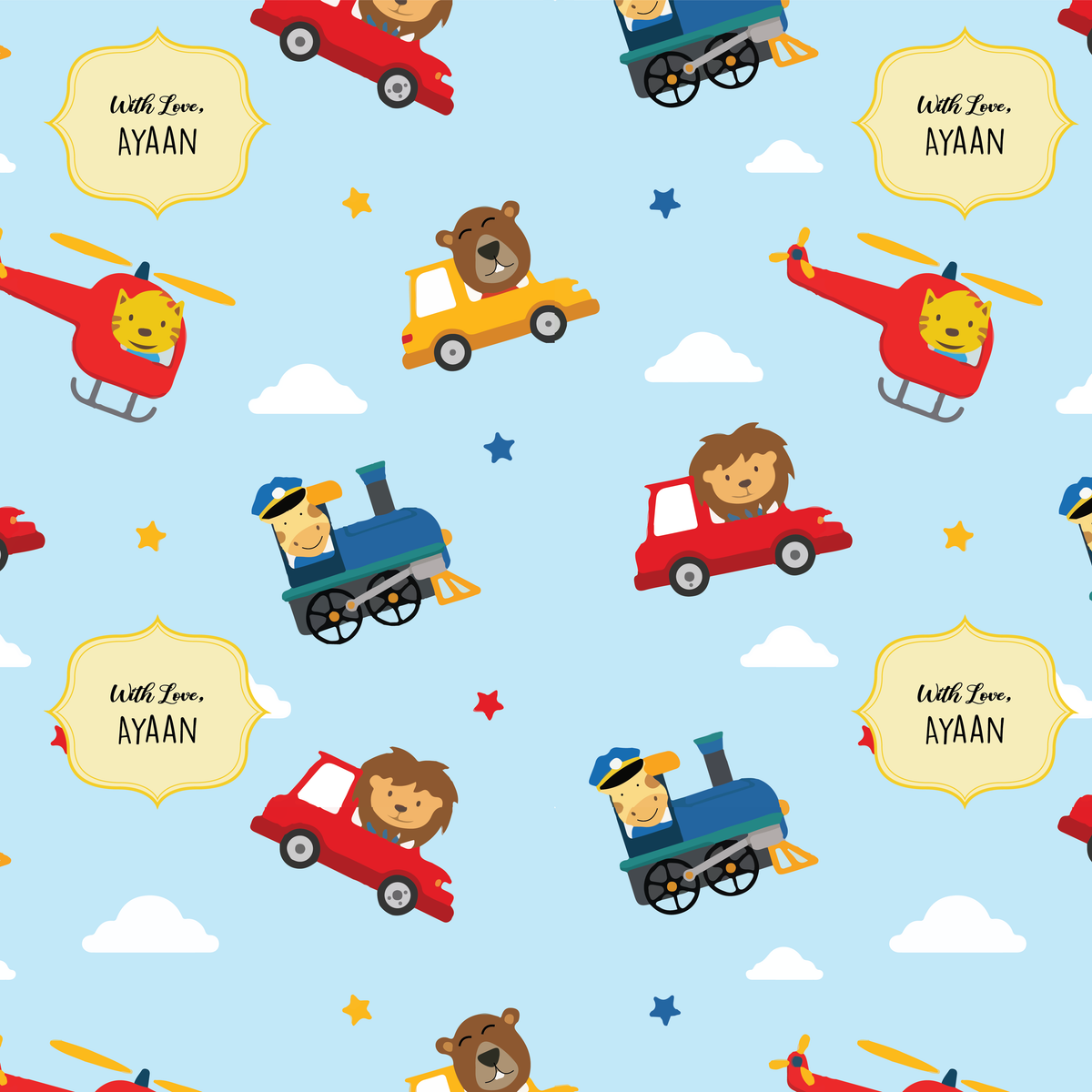 Gift Wrapping  Paper -Safari Rides