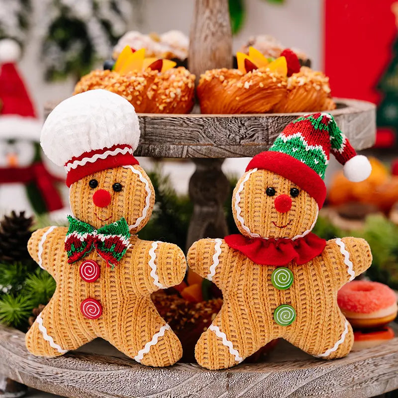 Babble Wrap Handmade Knitted GingerBread Ornaments (Set of 2)